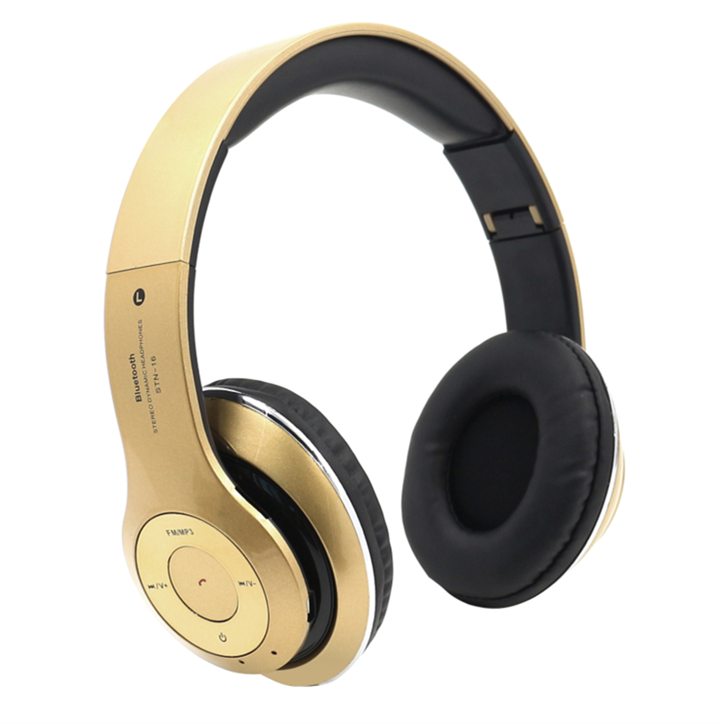 HD Sound Wireless Bluetooth Stereo HEADPHONE STN16 (Gold)